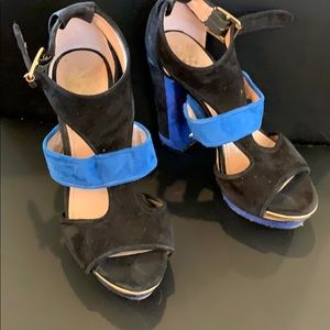 Multi color Vince Camuto suede block 3 inch heels